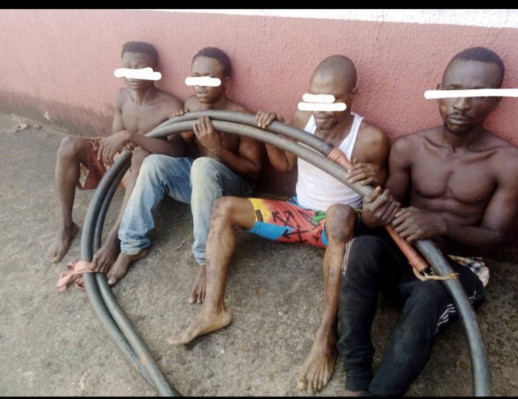 NSCDC nabs 4 suspects for vandalizing electricity cable linking Achebe Airport