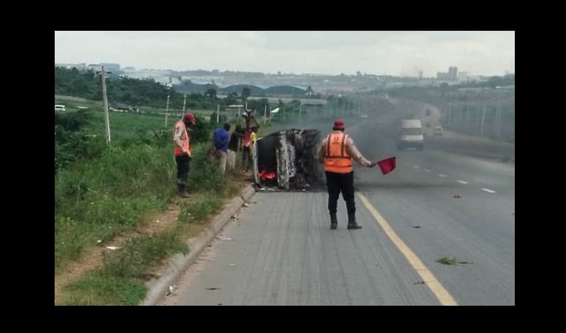 Tragic Ogun Road Accident Claims 12 Lives as Bus Bursts Into Flames